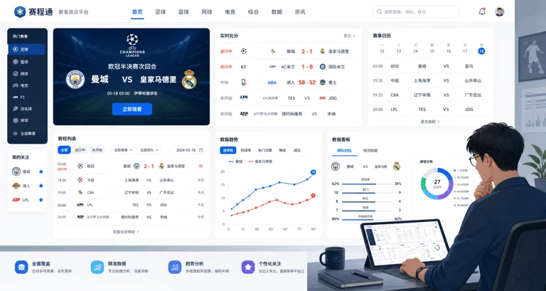 开云Kaiyun中文首页的实时比分与赛事分析模块示意